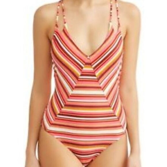 No Boundaries Striped One Piece - Picture 1 of 5